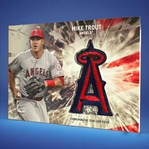 2017 Topps - Independence Day Team Logo Patch #IDTL-MT Mike Trout Angels Card